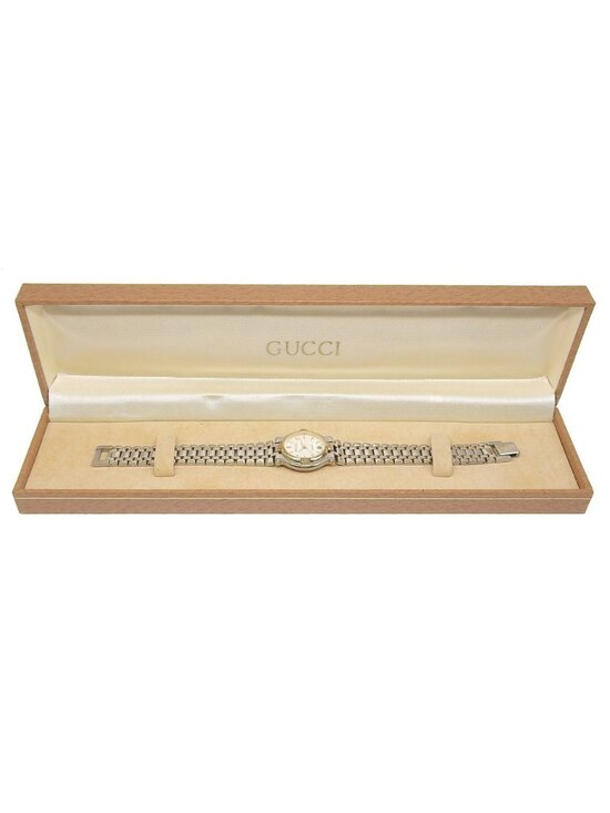 Gucci Stainless Steel Gold Plated Quartz Analog Display Ivory Dial Watch main image 5